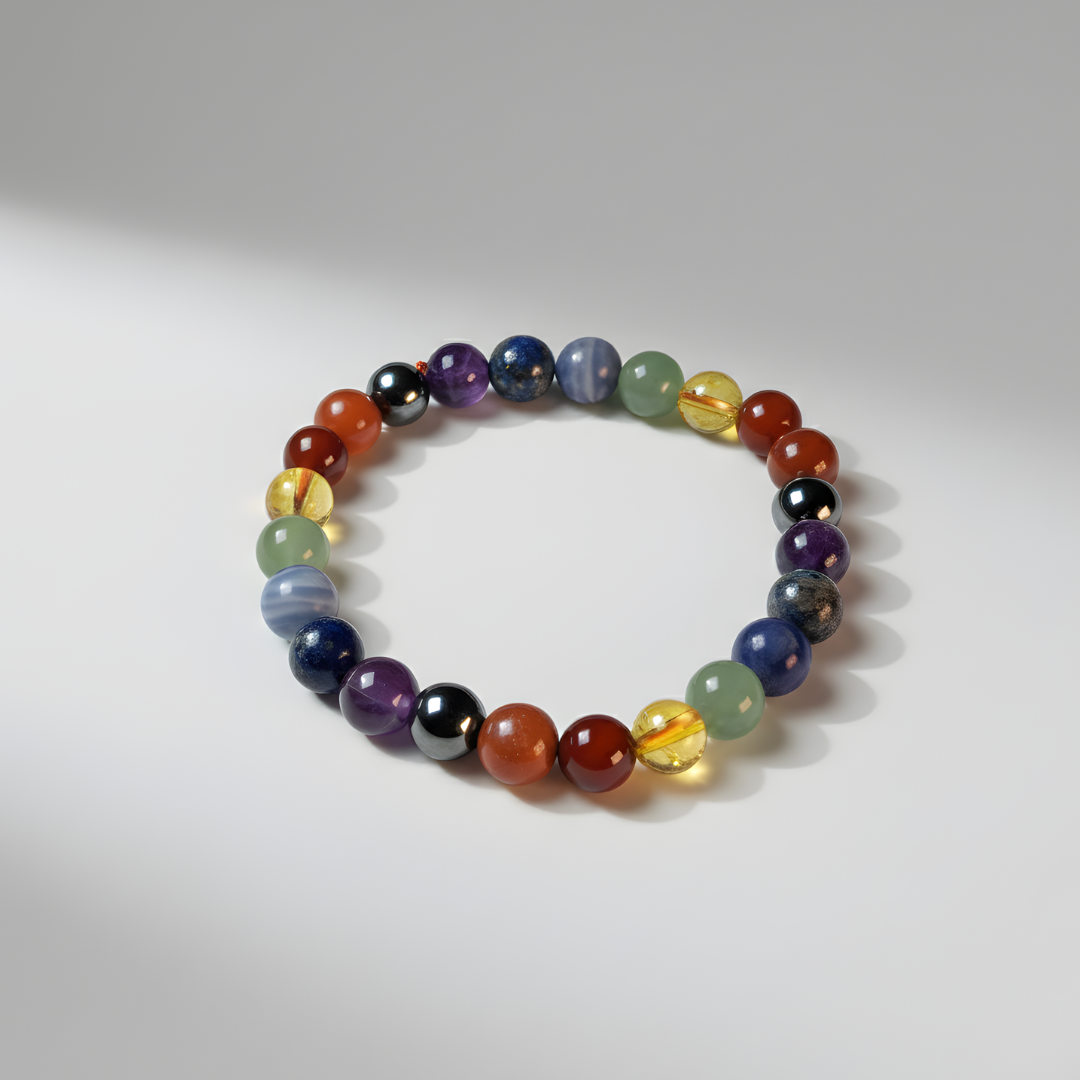 Amethyst, Lapis, Blue Lace Agate, Green Aventurine, Citrine, Carnelian and Red Jasper