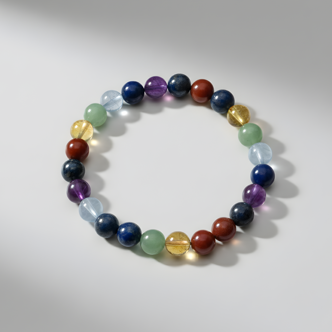 Amethyst, Lapis, Blue Lace Agate, Green Aventurine, Citrine, Carnelian and Red Jasper