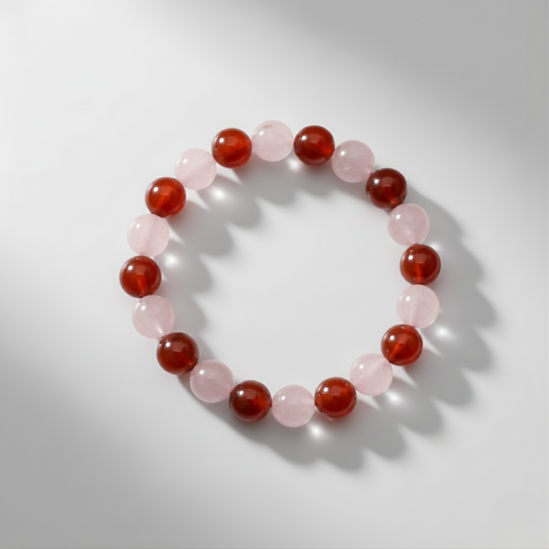 Carnelian and Rose Quartz Bracelet