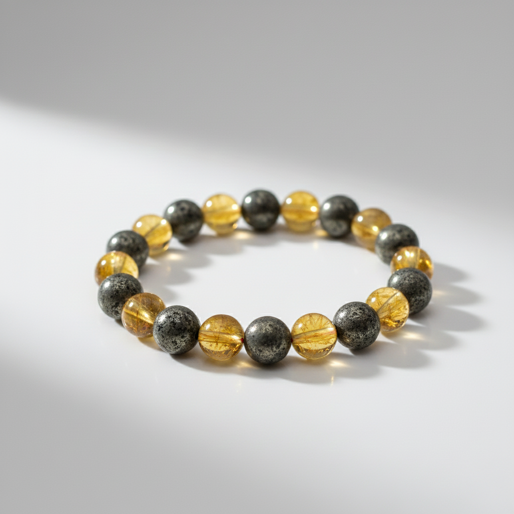 Citrine and Pyrite Bracelet