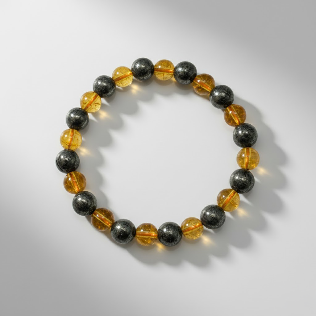 Citrine and Pyrite Bracelet