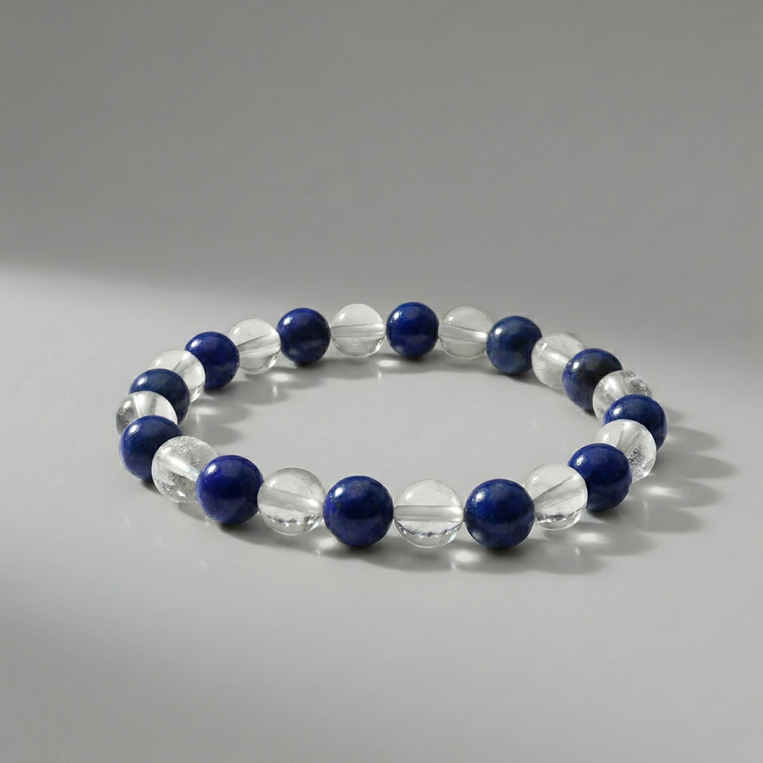 Lapis Lazuli & Clear Quartz Bracelet