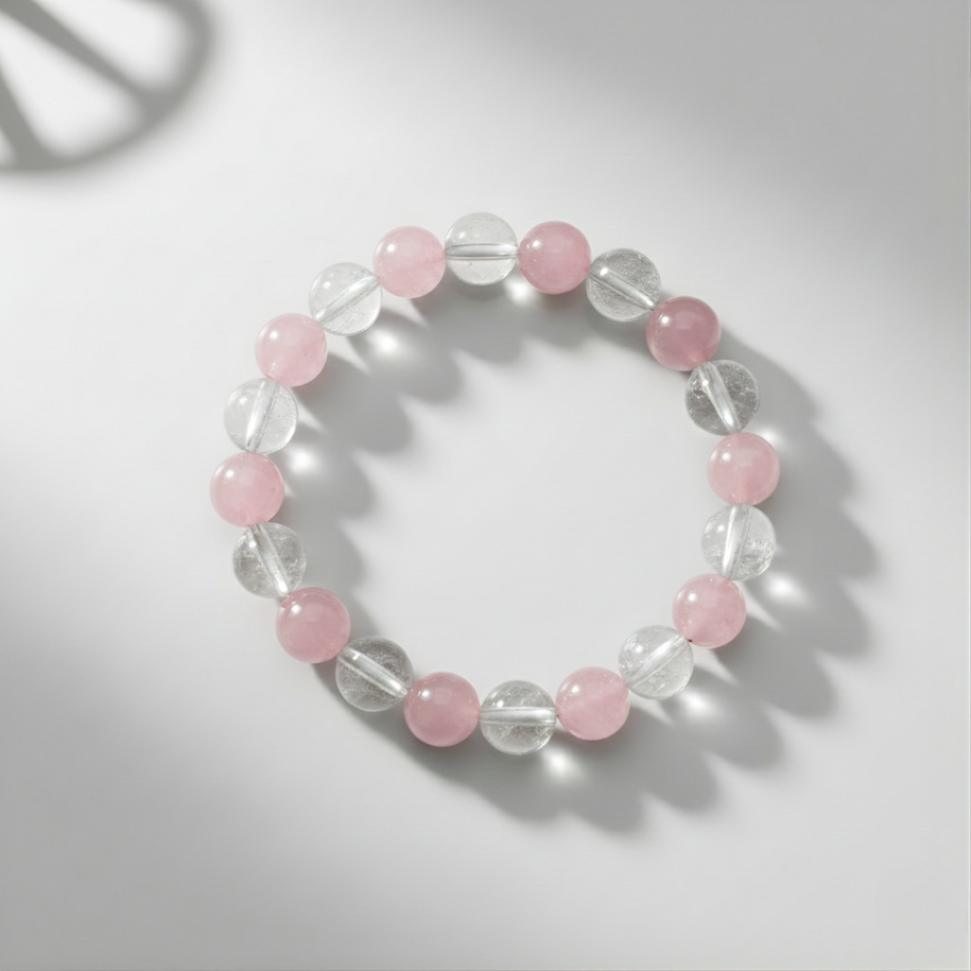 Moonstone and Rose Quartz Bracelet