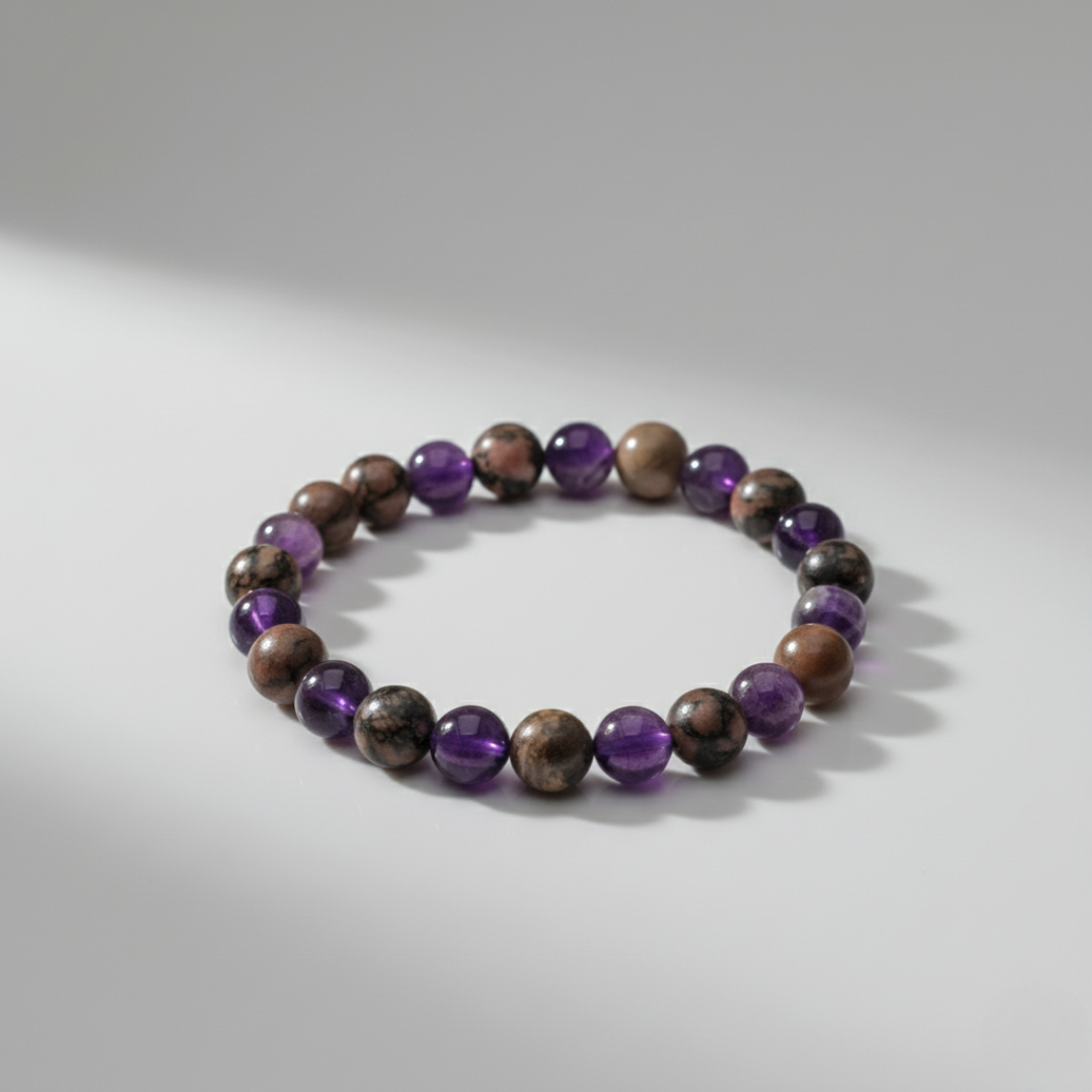Rhododite and Amethyst Bracelet