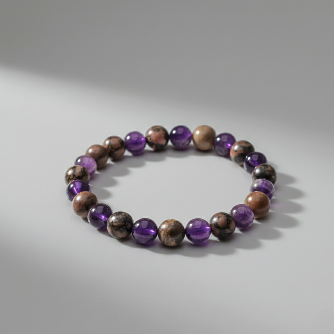 Rhododite & Amethyst Bracelet