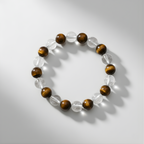 Tiger's eye & Clear quartz Bracelet
